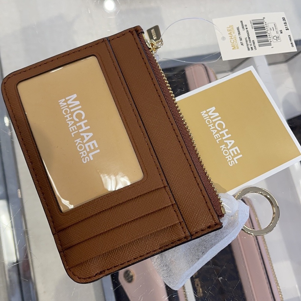 Michael Kors Jet Set Travel Small Leather Top Zip Coin Pouch With ID - Picture 6 of 10